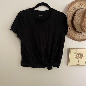 Madewell Front Tie Black T-Shirt